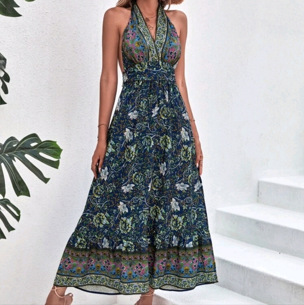 Women's bohemian halteraxi dress